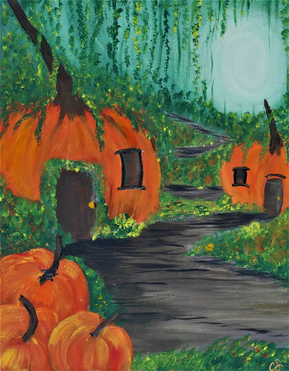 Fall Paint Kit - Mystical Pumpkin Village Acrylic Painting Kit & Video Lesson, Art Gift Set, DIY Craft, Beginner Painting, Paint At Home, Paint Party